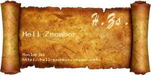 Hell Zsombor névjegykártya